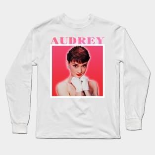 Audrey-Retro Potrait Long Sleeve T-Shirt
